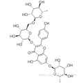 4H-1-Benzopyran-4-one,3-[[6-O-(6-deoxy-a-L-mannopyranosyl)-b-D-galactopyranosyl]oxy]-7-[(6-deoxy-a-L-mannopyranosyl)oxy]-5-hydroxy-2-(4-hydroxyphenyl) CAS 301-19-9